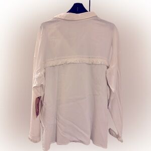 NEW White Ruff Hewn fringed shirt